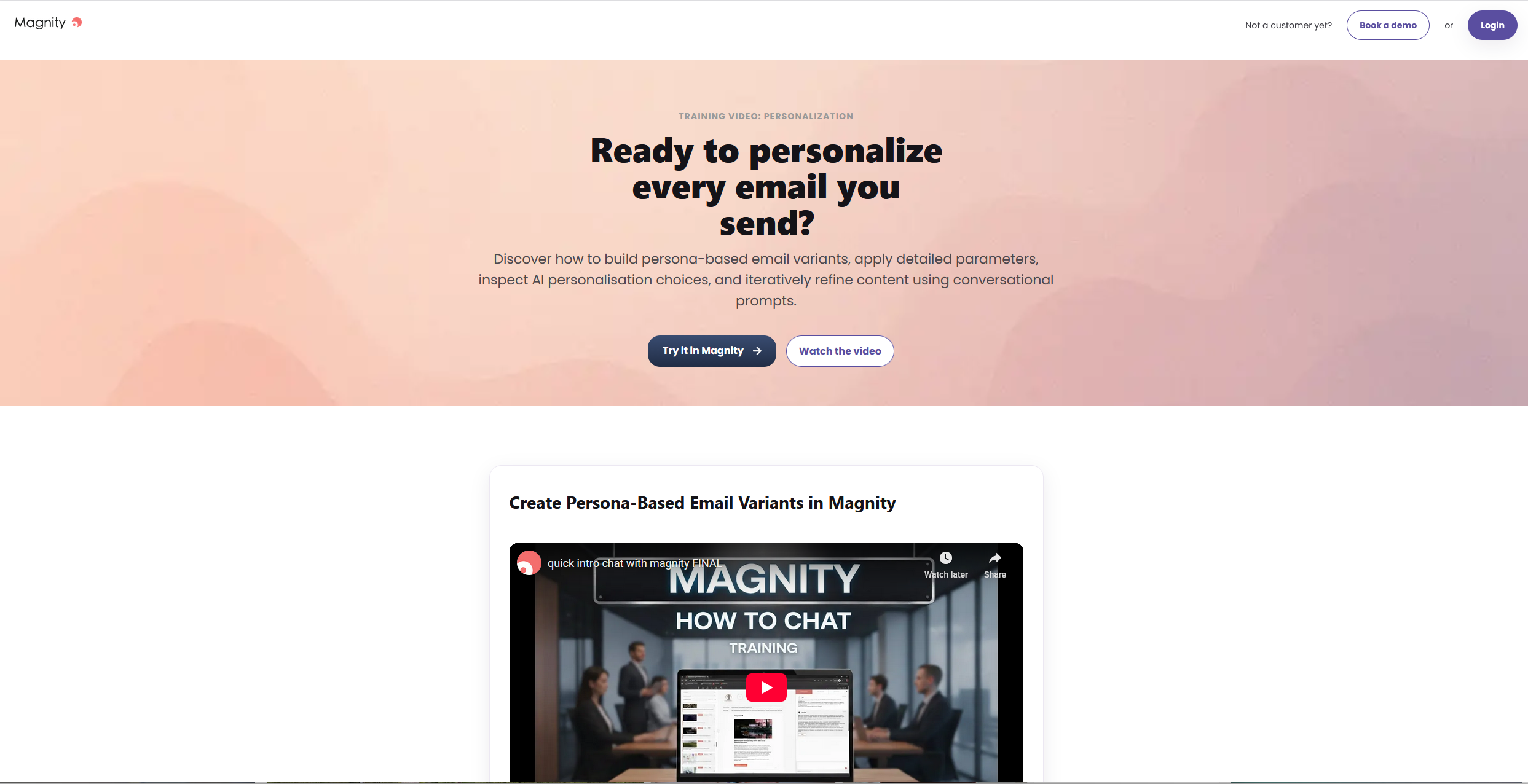 Want to use personas and industries to personalise every email in Magnity? Watch a 5-10 minute training video to master the workflow